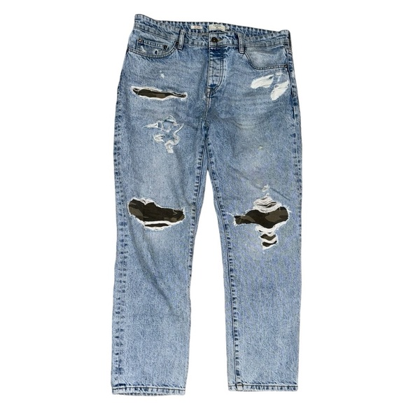 Topman Other - Topman Men’s Camouflage Patch Distressed Jeans Size 34